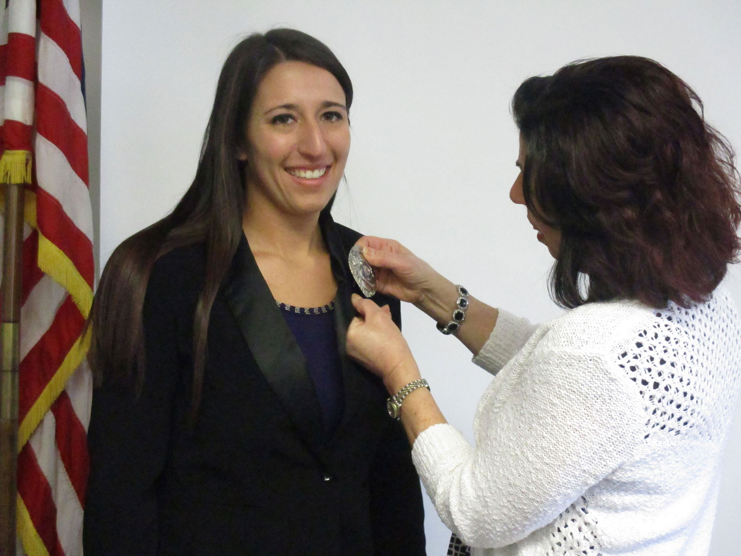 Officer Alysha Pirog badge pinning